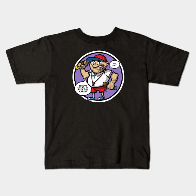 Candy Bar Gym Coach Kids T-Shirt by Baddest Shirt Co.